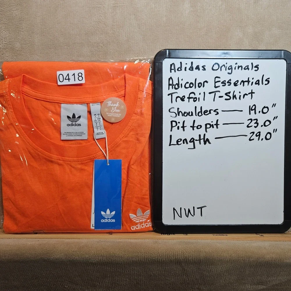 Adidas Originals Adicolor Essentials Trefoil T-Shirt Orange IY5367 Mens L NWT